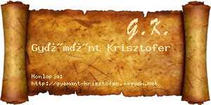 Gyémánt Krisztofer névjegykártya