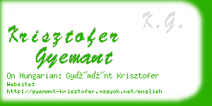 krisztofer gyemant business card